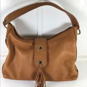 Alfani Cognac Leather Hobo Handbag